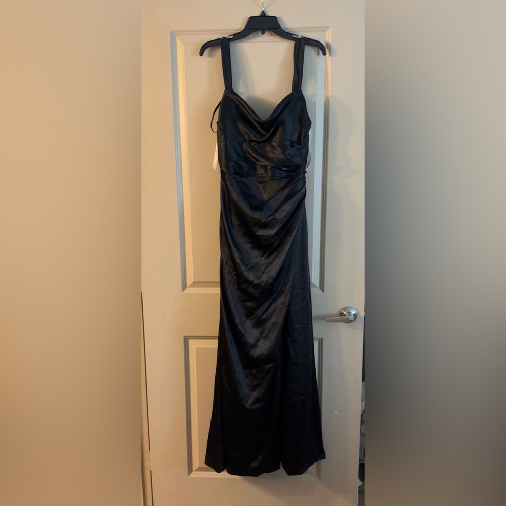 Elegant Black Satin Maxi Dress
